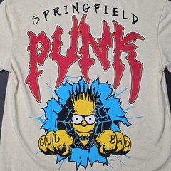 The Simpsons Bart Punk – Officially Licensed Cartoon Graphic T Shirt – Unisex S