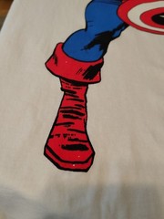Captain America White T shirt 2XLT New And Never Used Large W/Long Length Marvel