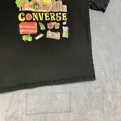 Converse Oversized Fit T Shirt Mens M Black Graffiti Cartoon Short Sleeve Summer