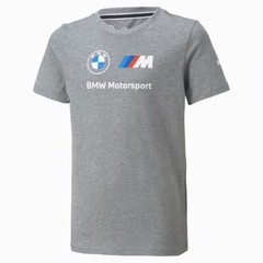 NEW Puma BMW M Motorsport Essential Logo T-Shirt Tee Grey Men’s Size S