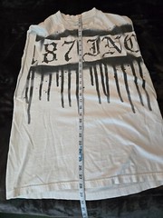 187 Inc muscle shirt white with graffiti print large