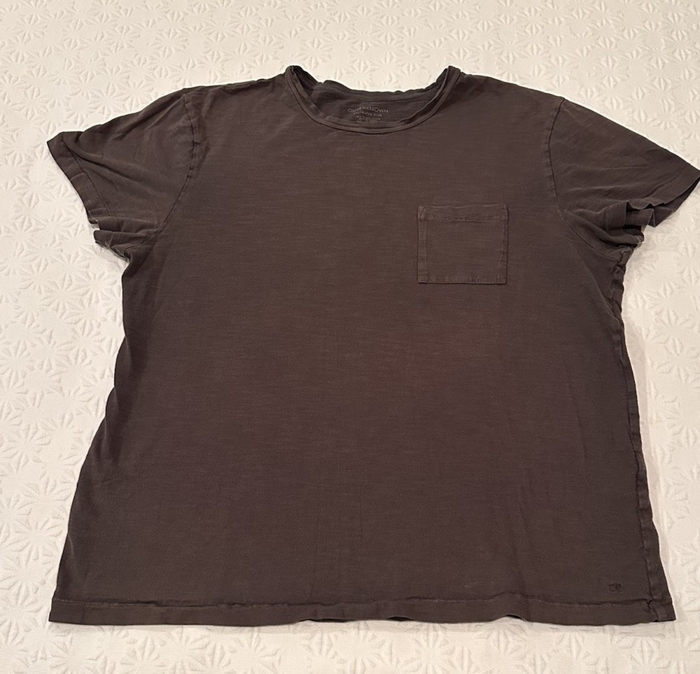 Outerknown Saltwater Slub T Shirt Mens L Brown Pocket Tee 100% Organic Cotton