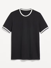 OLD NAVY Men’s Crew Neck Trim Ringer Pique T-Shirt Tee NWT, Many colors & Sizes