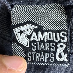 Famous Stars And Straps T-Shirt Men M Black Blue Logo Cotton Crew Neck Y2K READ