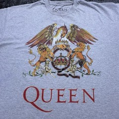 Queen T-Shirt XXL Grey Official Tour Merchandise Freddie Mercury Band Crest Logo