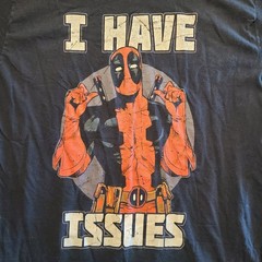 Marvel Deadpool I Have Issues T Shirt Mens 2XL Black Graphic Comic Tee Humor