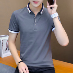 BROWON 2023 New Arrival Summer T-shirt Men Short Sleeve Slim Turn-down Collar