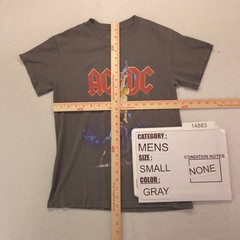 ACDC Band Crew Neck Short Sleeve Graphic T Shirt Mens Size Small S Gray