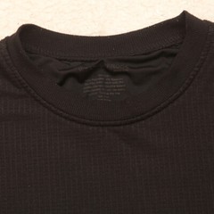 Medium Weatherproof Black Solid Poly Spandex Crewneck Tee T-Shirt Top Men’s I34