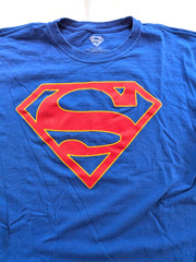 Superman Blue with Red Logo Comics Short Sleeve T- Shirt Mens Large L