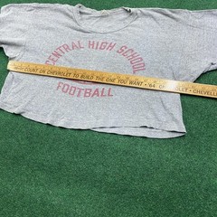 Vintage 60S CHAMPION Shirt Mens XL Gray Central High School Football Tee USA