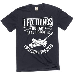 Men’s funny garage diy mechanic T-shirt fix things collect projects Teeshirt