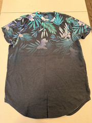 Hollister Curved Hem Tee, high quality cotton t-shirt, size L, mens, black/green