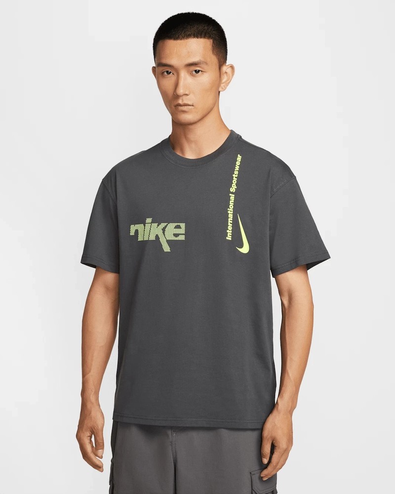 Men’s Nike Sportswear Max90 Swoosh Sport T-Shirt – Gray Volt HQ9262 060