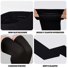 Plus Size Thigh High Stockings for Thick Thighs- Extra Long Womens Opaque Ove…