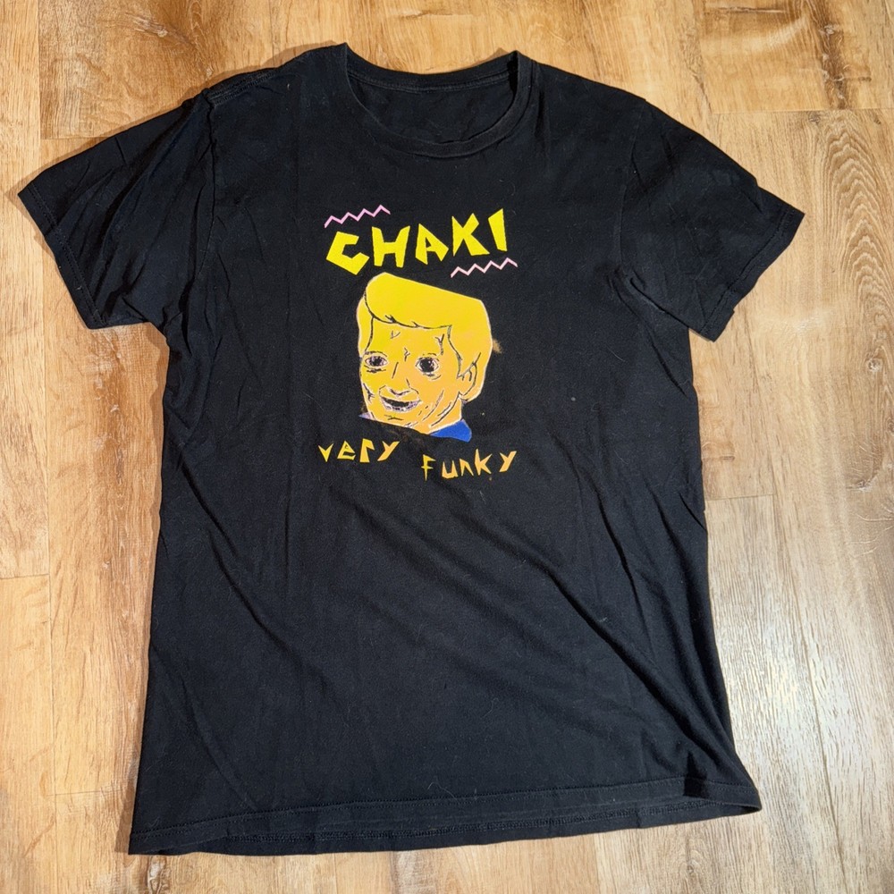 Chaki Very Funky’ Aicd LSD eyes Shrooms Face Punk Soft Feel Shirt Grunge sz Med
