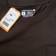 NWT Carhartt Long Sleeve Pocket T Shirt Loose Sz XL Logo Heavy Work Chore Job