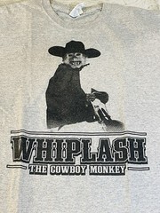 Whiplash The Cowboy Monkey Men’s Medium Gray T-Shirt Rodeo Movies