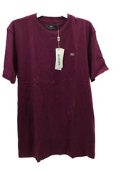 Men’s Lacoste Crew Neck Pima Cotton Jersey T-shirts, PURPLE, Size M