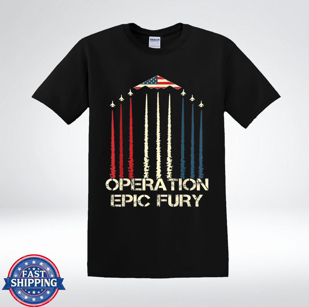 Operation Epic Fury Patriotic Fighter Jets American Flag T-Shirt