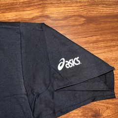 Vintage 90’s ASICS Logo Print Black T-Shirt Men’s Large Deadstock W Tag