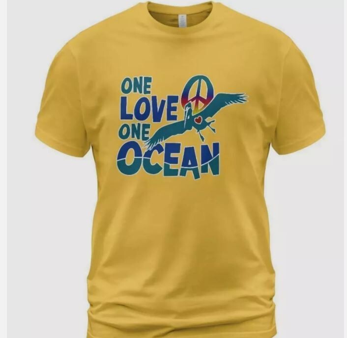 One Love One Ocean T shirt Musician Jimmy Buffett s-5xl (Gold)