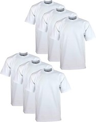 6 PACK PROCLUB PRO CLUB MENS HEAVYWEIGHT WHITE SHORT SLEEVE T SHIRTS COTTON TEE