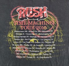 Rush Band Shirt Mens 2XL XXL Time Machine Tour 2010 Rock Concert Tee Adult A15