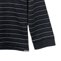 Eddie Bauer Waffle Knit Thermal Shirt Black Large Striped Undershirt Baselayer