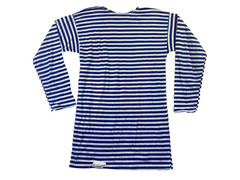 Vintage Breton Stripe Sailor Shirt Men Small Blue Long Sleeve Russian Telnyashka