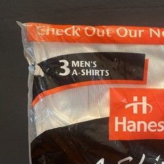 Vintage Hanes A-Shirt 100% Preshrunk Cotton, USA Made, Sealed.