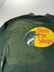 Bass Pro Shop Long Sleeve Shirt XXL Graphic Print Logo Green outdoor fishing