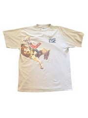 Vintage 1996 Coors Beer Cowboy Rodeo Wild West Tee Cream Colored Double Sided 2X