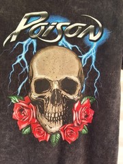 Poison Rock & Roll Heavy Metal Band Skull T-Shirt, 100% Cotton Size Small