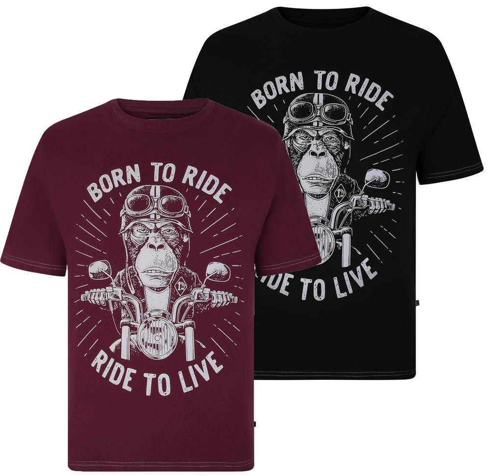 Mens KAM Big Size Cotton T Shirt Skull Outlaw Holiday Summer Casual 2XL-8XL