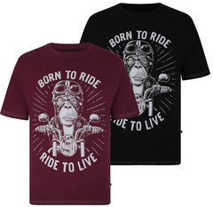 Mens KAM Big Size Cotton T Shirt Skull Outlaw Holiday Summer Casual 2XL-8XL