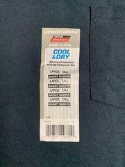 New Dickies Cool and Dry Pocket Work Shirt Navy Blue GS407DN Mens Large Tall NWT