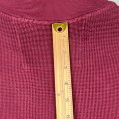 Banana Republic Henley Shirt Waffle Knit 1/2 Zip Burgundy Long Sleeve Pullover L