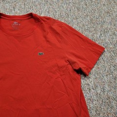 Lacoste Shirt Mens Size 6 XL Red Short Sleeve Cotton Logo Tee Preppy Casual