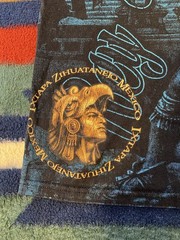 Vintage Aztec Warrior DOUBLE SIDED All Over T Shirt Mexican LATINO Medium