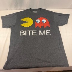 Pac-Man Bite Me Gray Stressed XL T-Shirt C-Life Group Ltd.Mexico