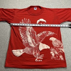 VTG 80s Russell Athletic Eagle AOP Graphic FOE Shirt – Mens Medium M
