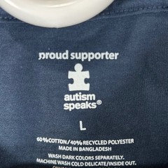 Autism Speaks Team Awesome Navy Blue Graphic T-Shirt Mens Size Large New