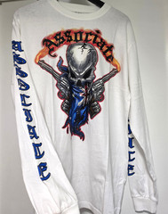 Unisex Long Sleeve Shirt – Associate Skull Australia Flag – Size L – 100% Cotton