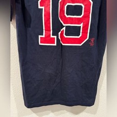 Beckett 19 Red Sox Dark Navy Blue Red Unofficial Baseball T-Shirt Shirt Size M