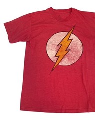 DC Comics The Flash Logo T Shirt Mens M Red Distressed Graphic Tee