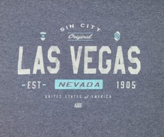 Las Vegas Nevada Heathered Blue Gray Graphic Tee Adult Size L