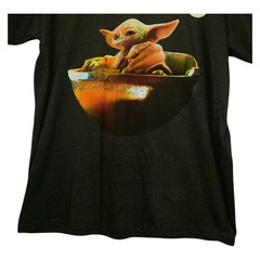 Star Wars Mandalorian Grogu Graphic T-Shirt Sz Large Dark Gray Mad Engine