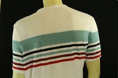 INC Men’s Striped Island White Henley T Shirt Size 3XL