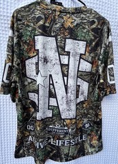 ROMWE T-Shirt Street Life Men’s L 88 Number Branches Camo Short Sleeve Sport NWT